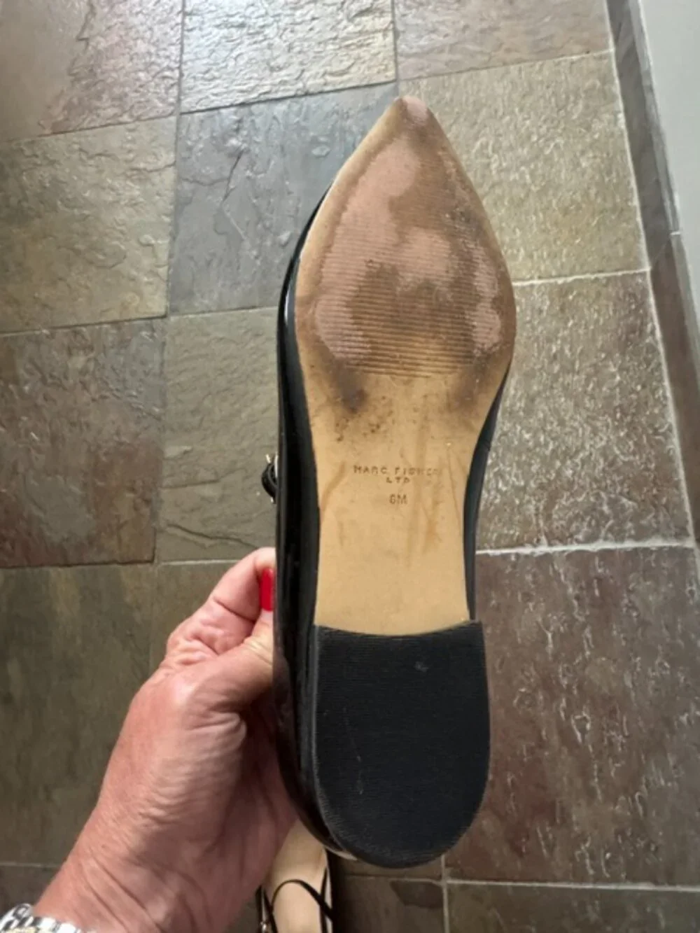 Marc Fisher Patent Flat 2024 “Daner” Black Size 8  - Like New